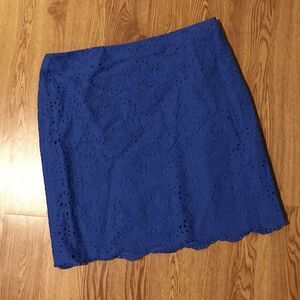 Talbots A-Line Skirt Women's Eyelet Royal Blue Size 16 NWT cotton lined NWT